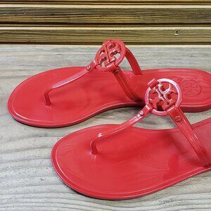 Tory Burch Mini Miller Jelly Thong Sandal Red Women's Size 8